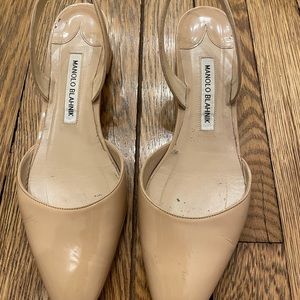 Manolo’s for less! Beige sling backs